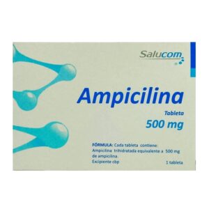 Ampicilina 500 mg 20 tabletas Salucom