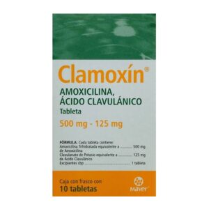 Clamoxin 500 mg-125 mg 10 tabletas
