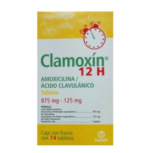 Clamoxin 12H 875 mg-125 mg 14 tabletas