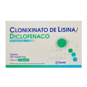 Clonixinato de Lisina 250mg, Diclofenaco 50 mg 14 tabletas Rayere