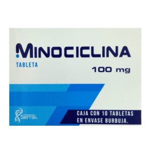 Minociclina 100 mg 10 tabletas Serral