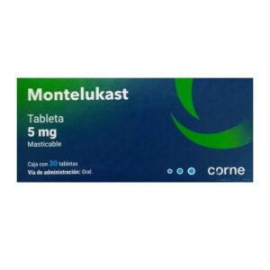 Montelukast 5 mg 30 tabletas masticables marca corne