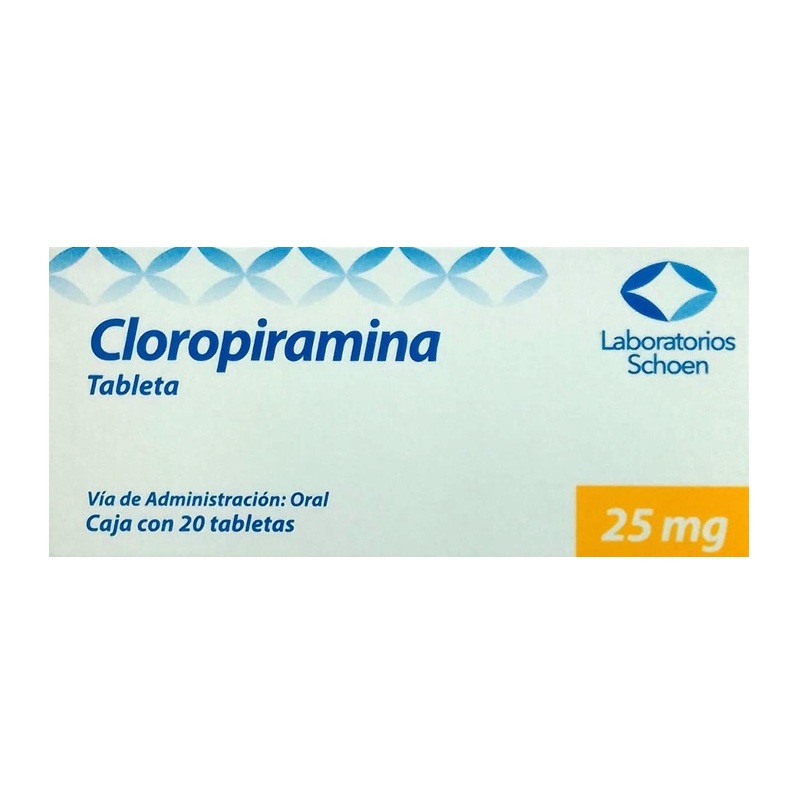 Cloropiramina 25 mg 20 tabletas Schoen