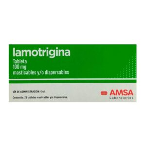Lamotrigina 100 mg 28 tabletas masticables y/o dispersables marca AMSA