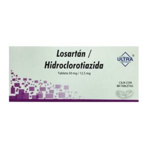 Losartán, Hidroclorotiazida 50 mg-12.5 mg 30 tabletas marca Ultra