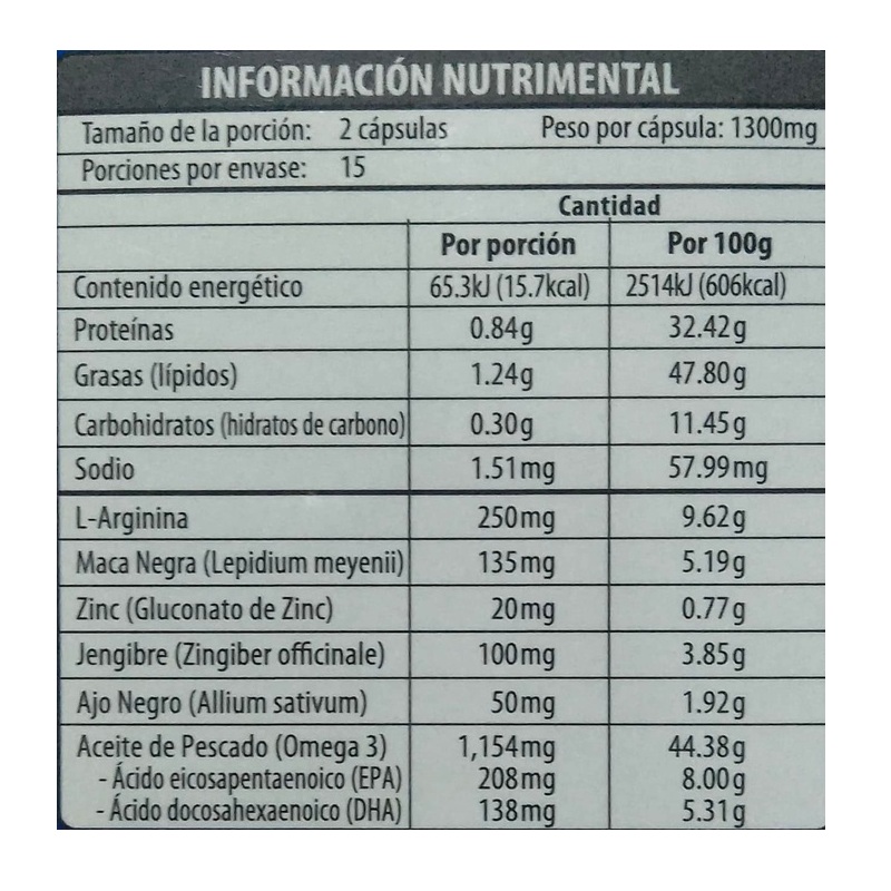 Maca Negra 30 cápsulas Maklen - Imagen 2