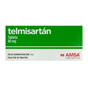 Telmisartán 40 mg 28 tabletas marca AMSA