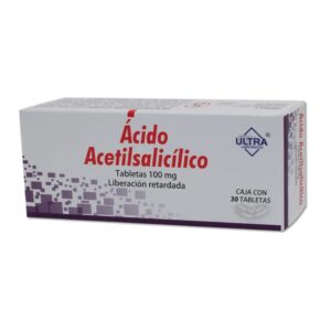 Ácido Acetilsalicílico 100 mg 30 tabletas de liberación retardada
