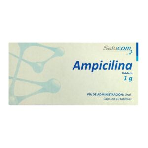 Ampicilina 1 g 10 tabletas marca Salucom