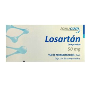 Losartán 50 mg 30 comprimidos marca Salucom