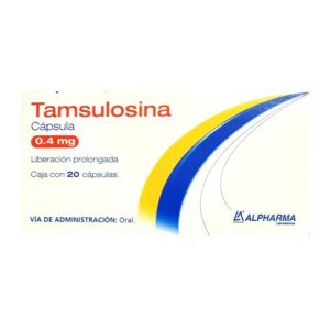 Tamsulosina 0.4 mg 20 cápsulas marca Alpharma